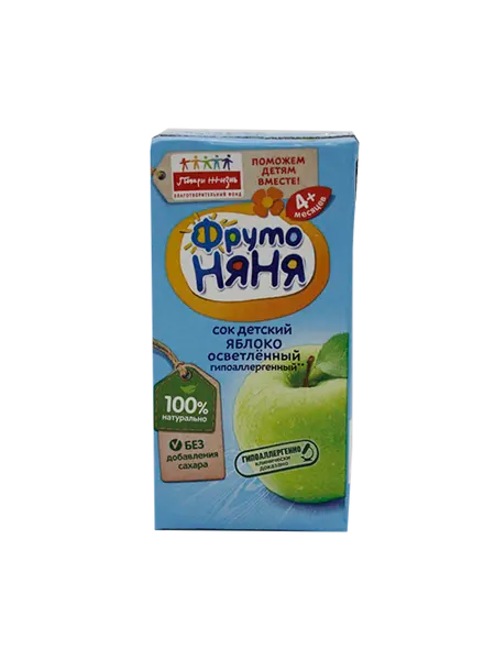 ФрутоНяня Сок яблочный осветленный, 200мл (18 шт)