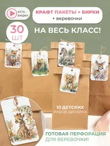 Подарочные пакеты в детский сад и школу 25 штук