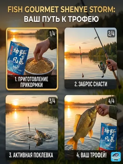 Прикормка-насадка «Королевская Креветка». Высокопротеиновая смесь (Креветка, Красная рыба)