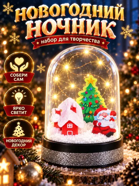 Сима-Ленд & Школа талантов Набор для поделок для опытов Новогодний ночник