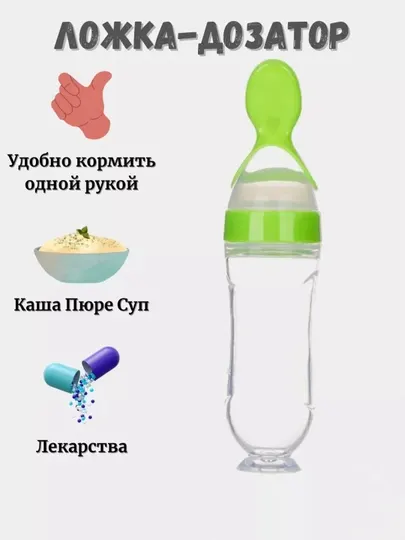 Детская бутылочка с ложкой для кормления, ложка-дозатор для прикорма