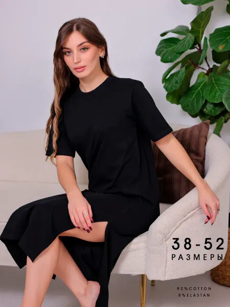 DINAR Collection Платье-футболка черное