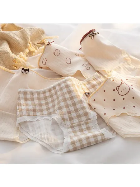 Cotton store Женские трусы слипы набор из 5 штук