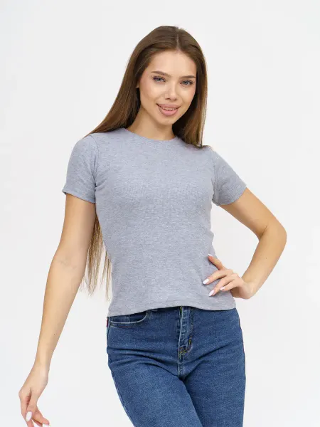 FAMILYTOP Футболка серая в рубчик