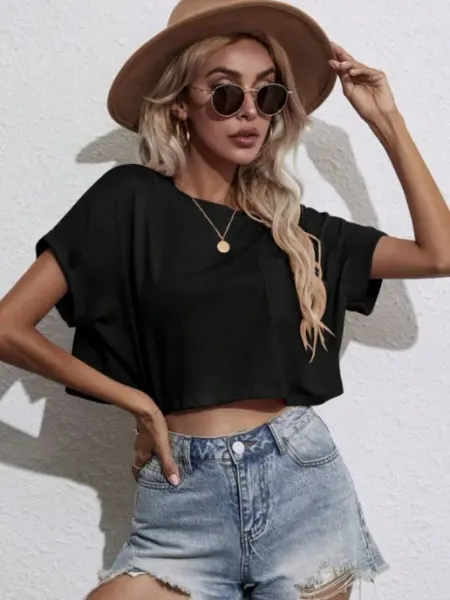 SHOP M.A Футболка укороченная кроп топ