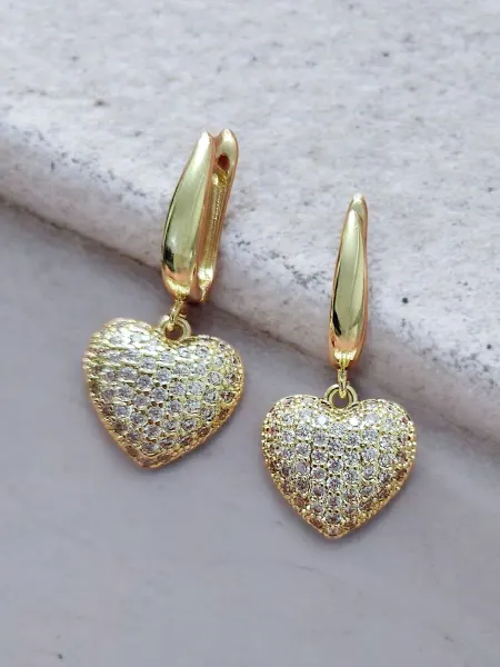 HelenSand Серьги сердце бижутерия
