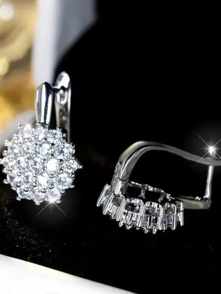 Luckys shop Серьги бижутерия с фианитами