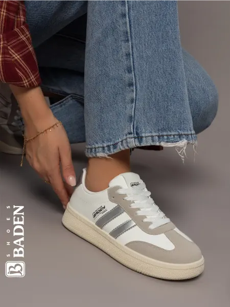 BADEN Кеды женские белые кожаные