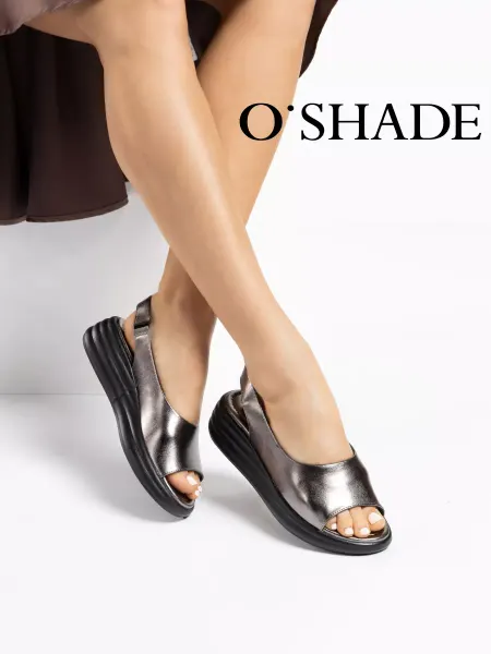 O`SHADE Босоножки серебристые женские на платформе