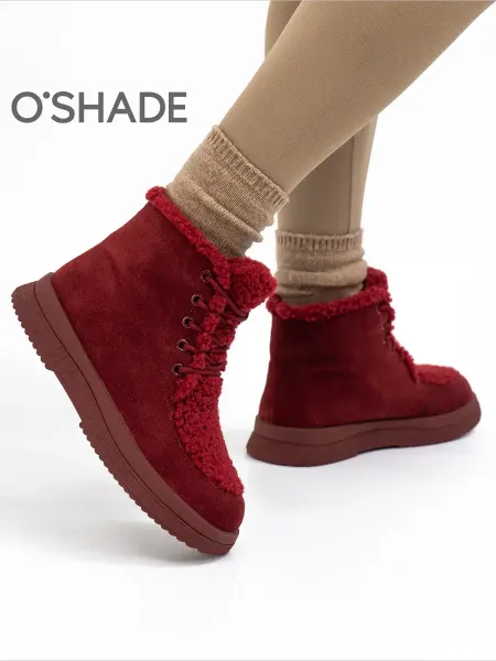 O`SHADE Зимние ботинки женские бордовые
