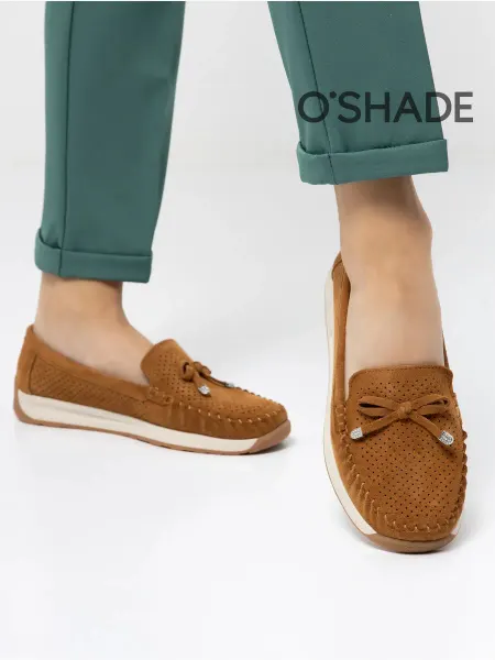 O`SHADE Мокасины женские коричневые замшевые