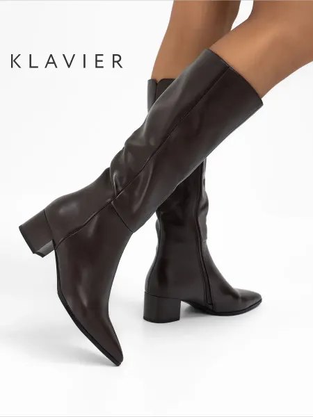 KLAVIER Сапоги женские демисезонные коричневые