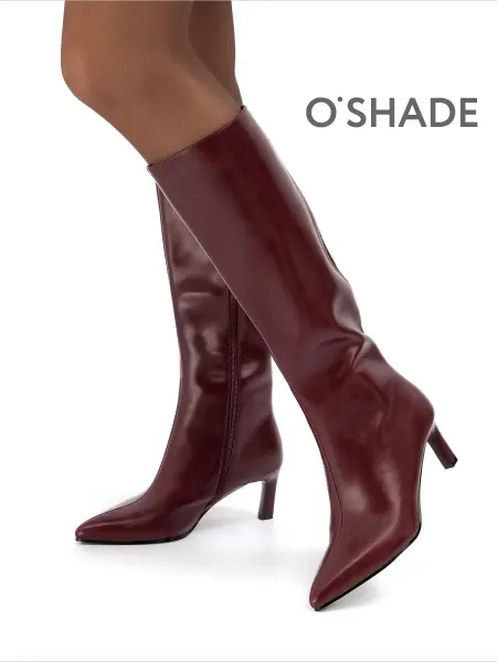 O`SHADE Бордовые сапоги женские демисезонные