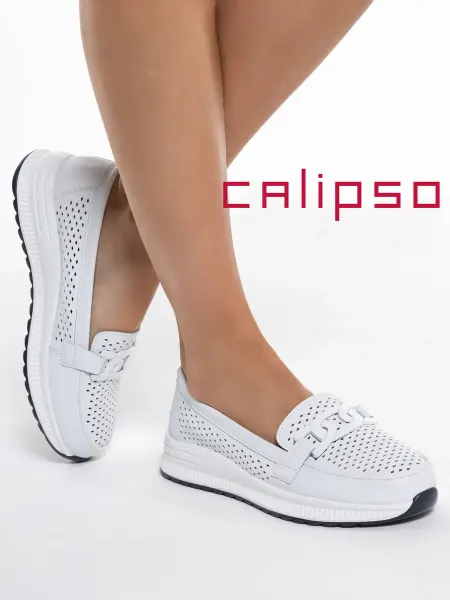 Calipso Мокасины женские белые