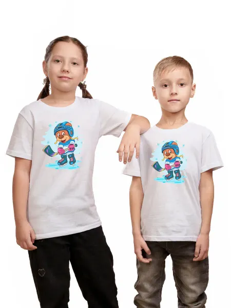 ФутKids Футболка детская мишка хоккей спорт