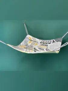 Гамак для крыс, для грызунов_серый с цветочным рисунком