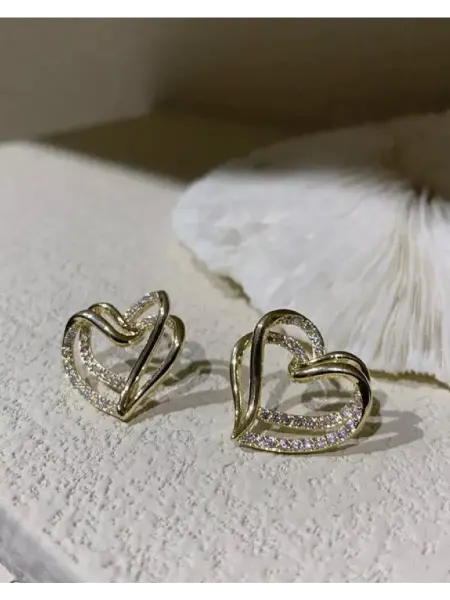 JewelryGirl Серьги гвоздики сердечки