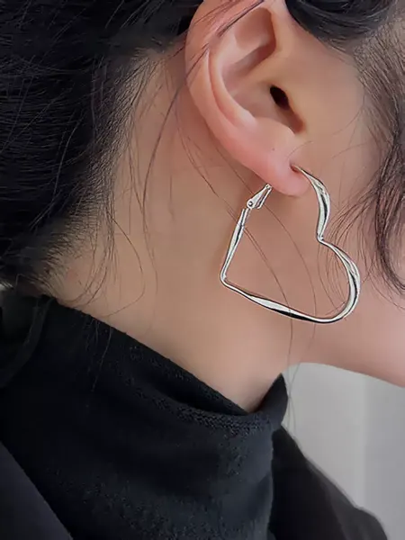 Missevee Серьги сердечки кольца бижутерия