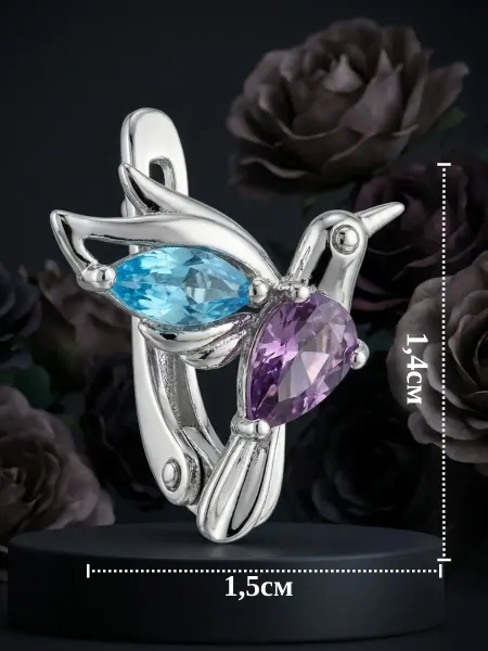Solita Серьги бижутерия серебристые птички