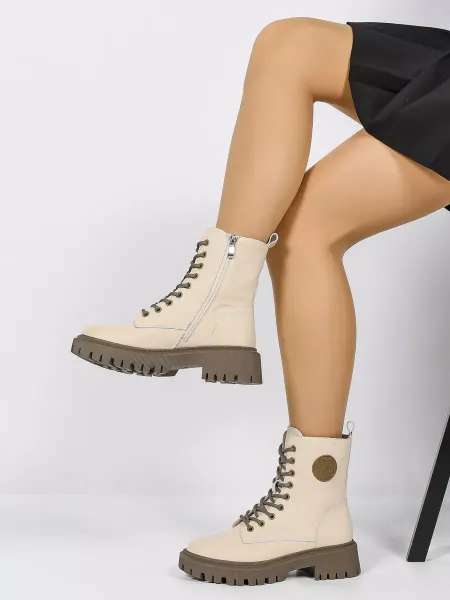 NN_ShoeS Ботинки женские демисезонные бежевые