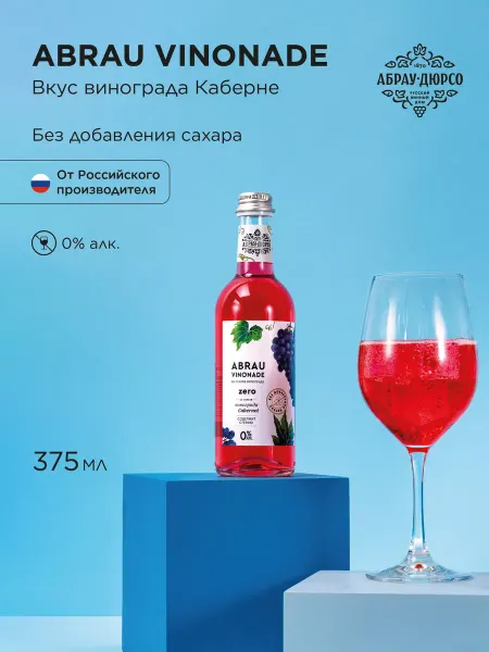 Абрау-Дюрсо Безалкогольный напиток лимонад Абрау Винонад Каберне Зеро