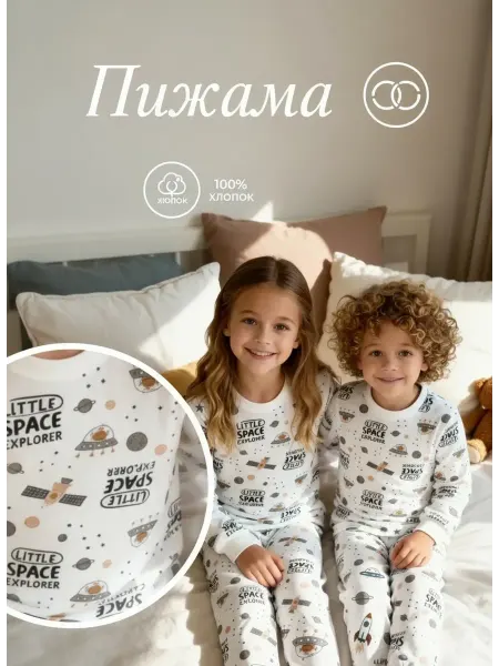 Пижама детская со штанами и кофтой