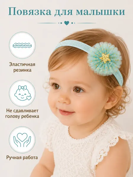 Арт&Дизайн Повязка на голову для новорожденных