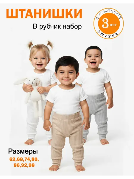 Маргарита Штанишки брюки для новорожденных набор 3 штуки