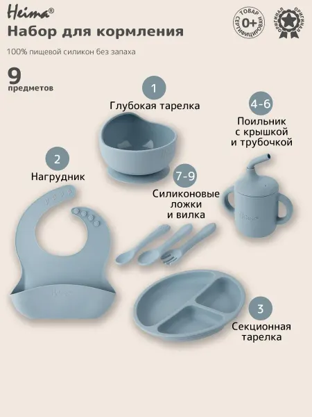 Набор детской силиконовой посуды для кормления