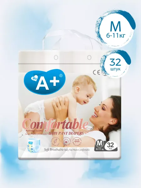 My A+ Подгузники трусики M 6-11 кг 32 шт