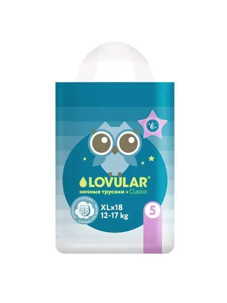 Lovular Трусики-подгузники ночные детские XL 12-17 кг 18 шт