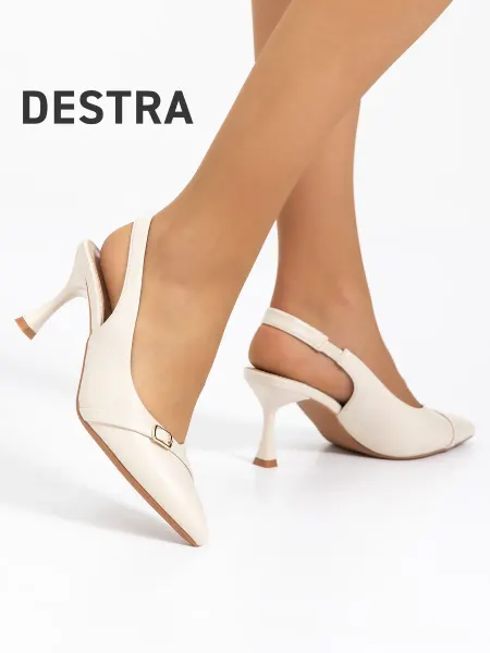 Destra Туфли женские на каблуке бежевые