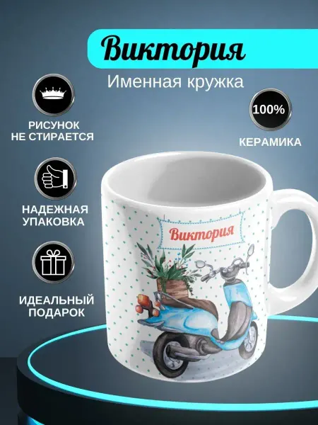 ИменноТвое Кружка белая "Виктория"