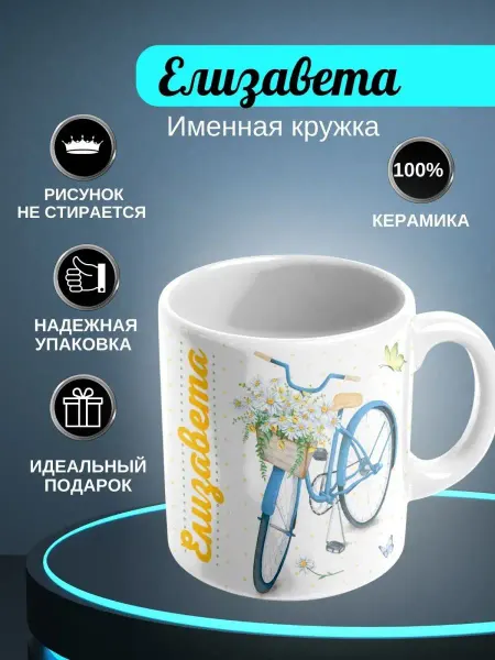 ИменноТвое Кружка белая "Елизавета"