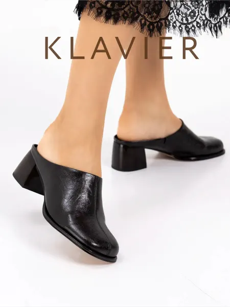 KLAVIER Сабо женские на каблуке коричневые