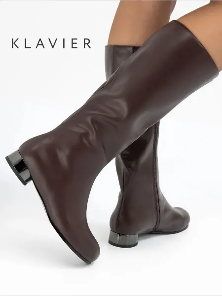 KLAVIER Сапоги женские демисезонные коричневые