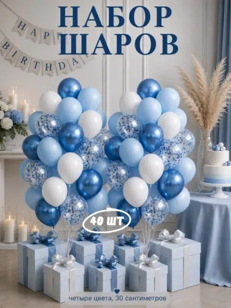 Страна шаров Шарики воздушные набор 40 шт