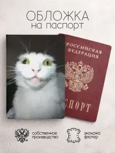 Обложка на паспорт самые популярные мемы2025 с. Котом