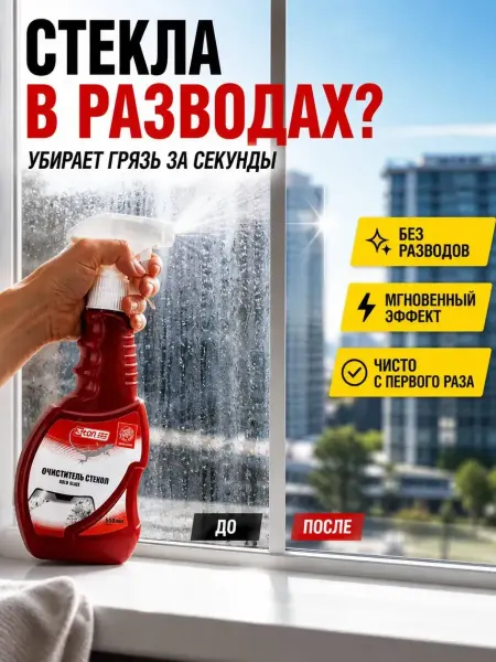 Айч3 Очиститель стекол автомобильный без разводов спрей