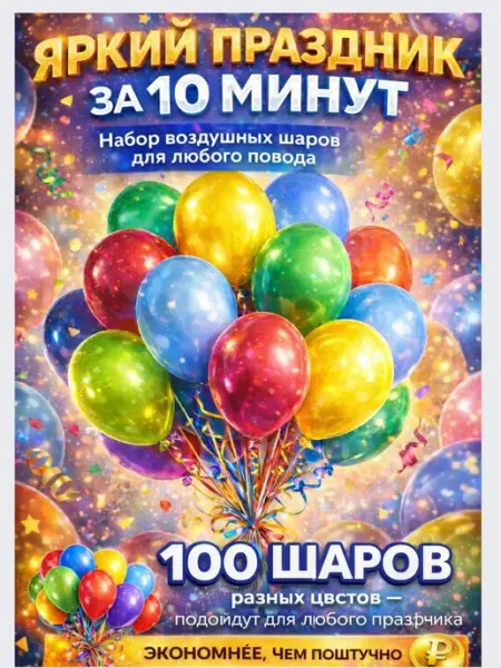 ВПРН3316 Набор воздушных шариков 100 шт