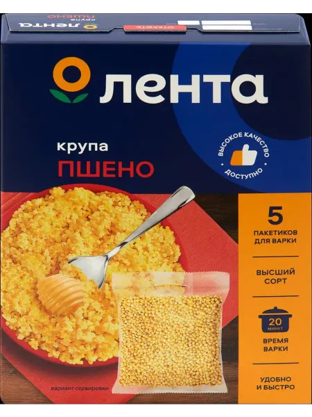 Пшено ЛЕНТА в пакетикахх80г 2шт