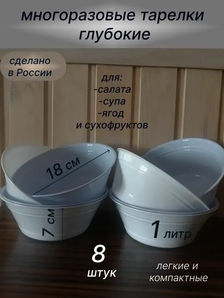 Многоразовые пластиковые тарелки