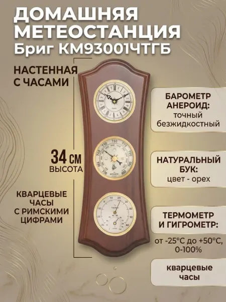 БРИГ Метеостанция механическая КМ93001-1-ЧБ(ТГ)-В