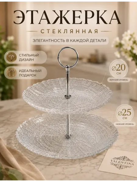 Этажерка двухярусная блюдо для сервировки