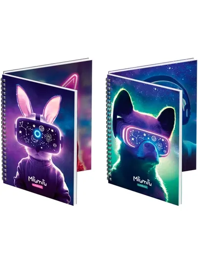 Тетрадь Ассорти 80л., 4шт., А5, клетка на гребне MESHU "Miumiu", MS_53949