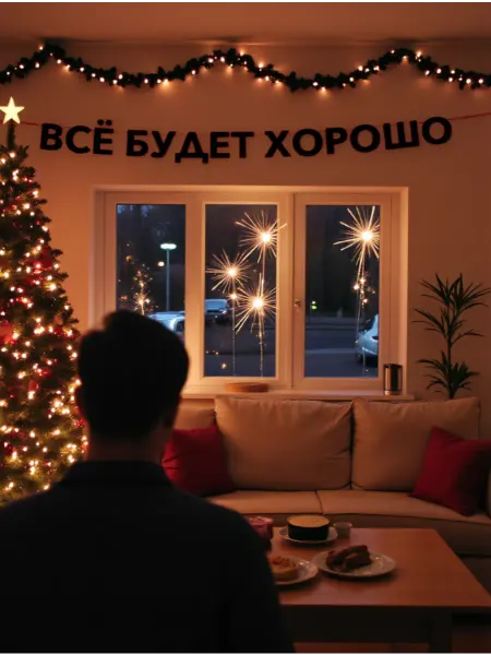 Гирлянда деревянная новогодняя