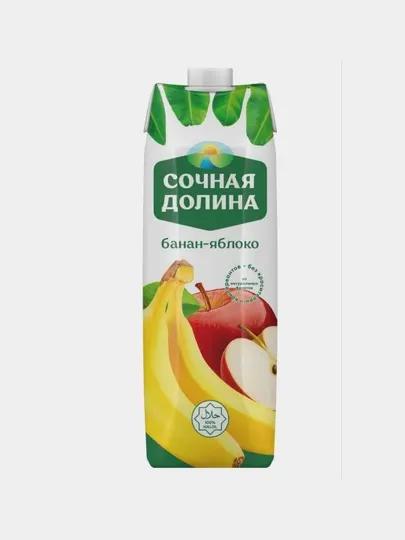 Сок "Сочная долина", бананово-яблочный, 1 л