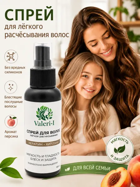 Спрей для расчесывания волос женский и детский