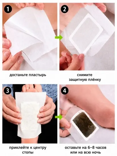 Детокс-пластыри для стоп ночного применения, 24 шт