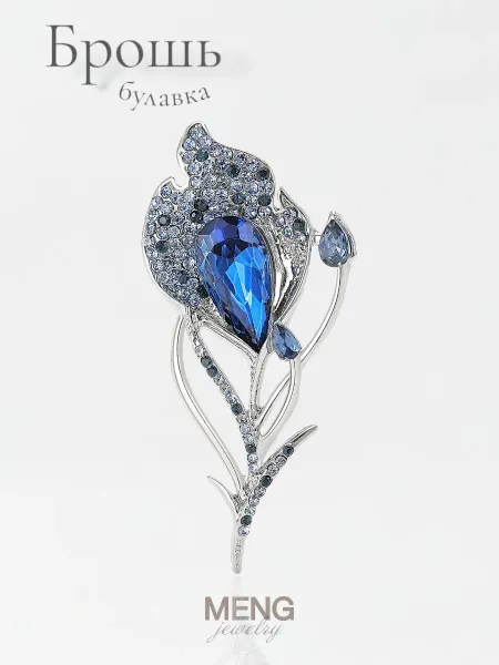 MJewelry Брошь цветок бижутерия